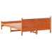 Cama sin colchón madera maciza de pino marrón cera 140x190 cm