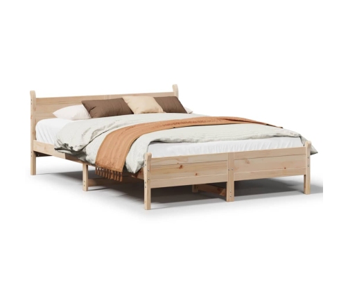 Estructura de cama sin colchón madera maciza de pino 135x190 cm