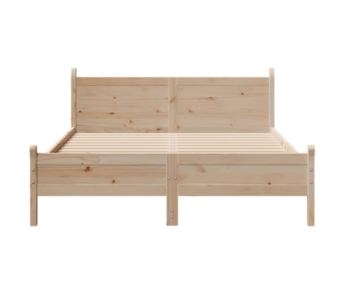 Estructura de cama sin colchón madera maciza de pino 135x190 cm