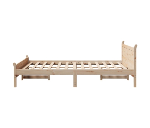 Estructura de cama sin colchón madera maciza de pino 135x190 cm