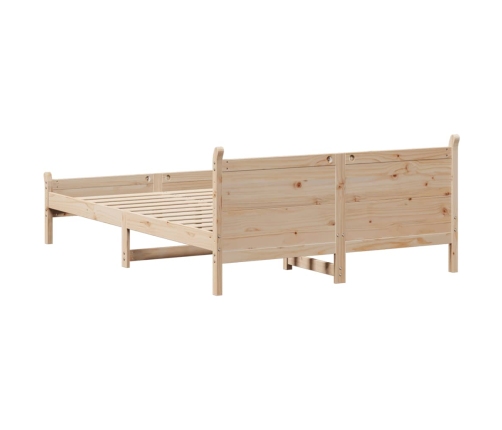 Estructura de cama sin colchón madera maciza de pino 135x190 cm