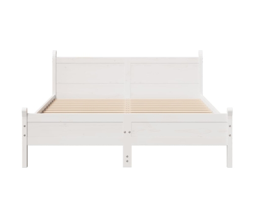 Estructura de cama sin colchón madera maciza blanca 120x190 cm