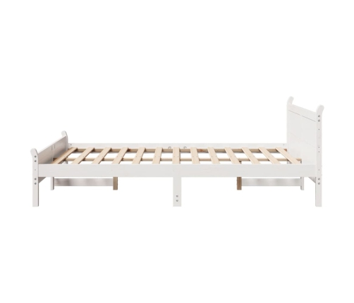 Estructura de cama sin colchón madera maciza blanca 120x190 cm