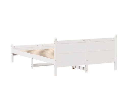 Estructura de cama sin colchón madera maciza blanca 120x190 cm