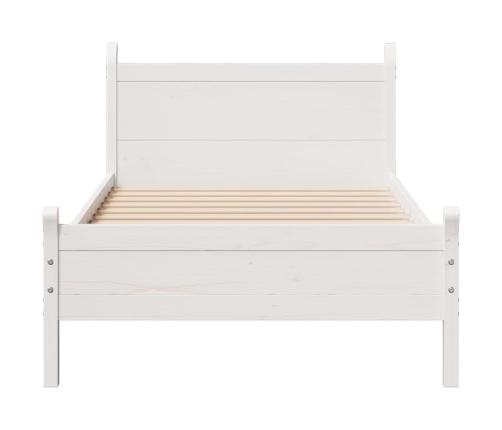 Estructura de cama sin colchón madera maciza blanca 90x190 cm