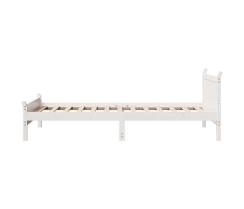 Estructura de cama sin colchón madera maciza blanca 90x190 cm