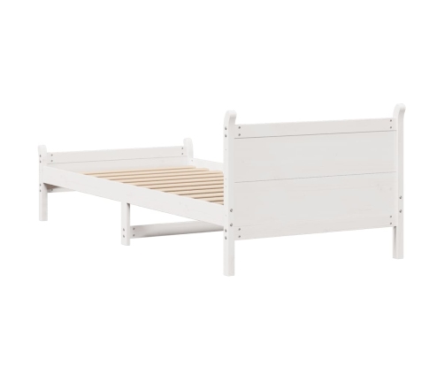 Estructura de cama sin colchón madera maciza blanca 90x190 cm