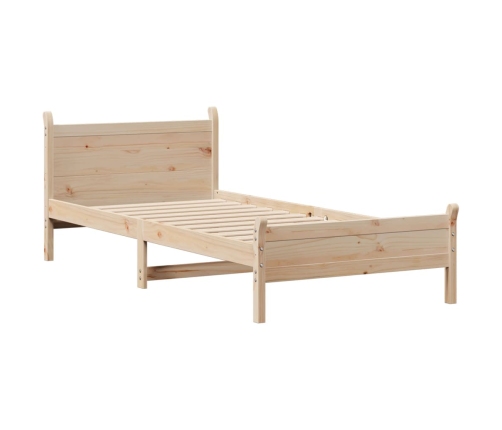 Estructura de cama sin colchón madera maciza pino 75x190 cm