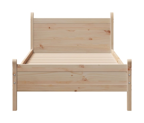 Estructura de cama sin colchón madera maciza pino 75x190 cm