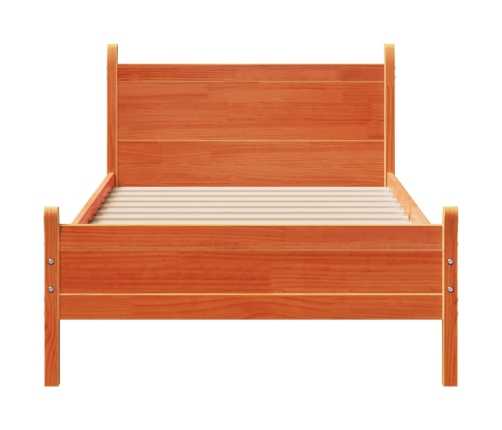 Estructura de cama sin colchón madera maciza marrón 75x190 cm