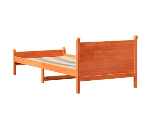 Estructura de cama sin colchón madera maciza marrón 75x190 cm