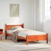 Estructura de cama sin colchón madera maciza marrón 75x190 cm