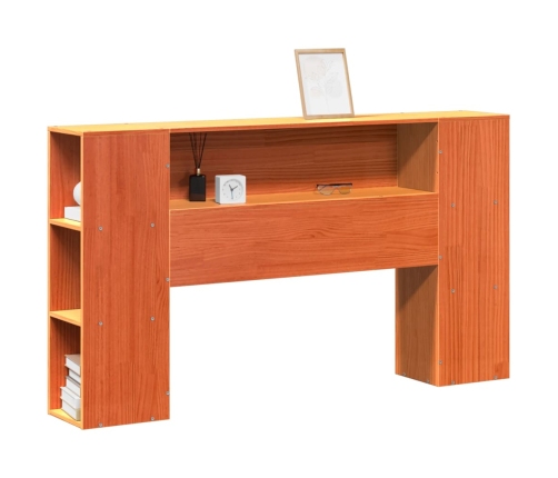 Cabecero de cama almacenaje madera maciza pino marrón 160 cm