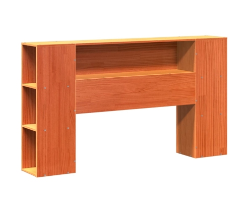 Cabecero de cama almacenaje madera maciza pino marrón 160 cm