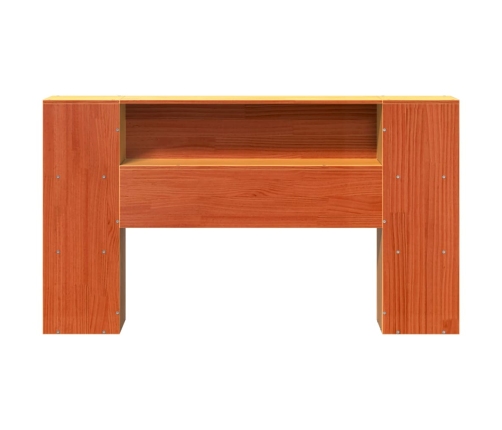 Cabecero de cama almacenaje madera maciza pino marrón 160 cm