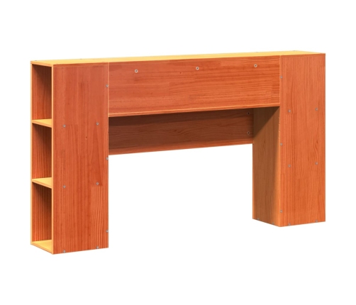 Cabecero de cama almacenaje madera maciza pino marrón 160 cm