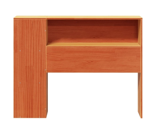 Cabecero de cama almacenaje madera maciza pino marrón 100 cm