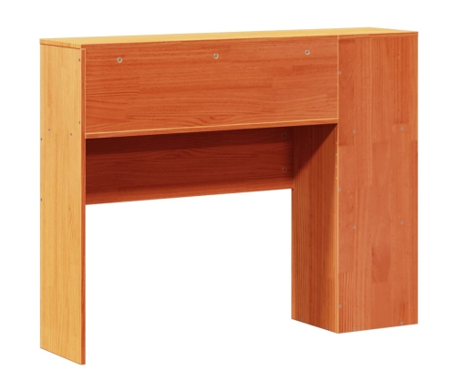 Cabecero de cama almacenaje madera maciza pino marrón 100 cm