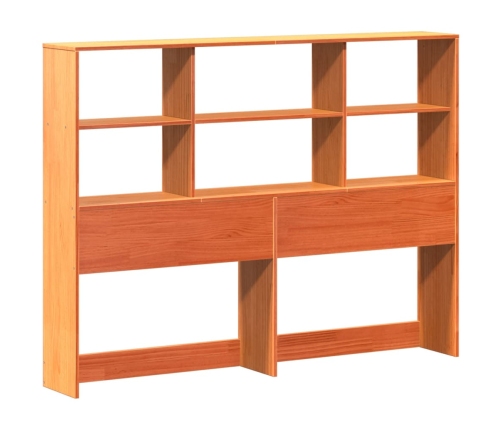 Cabecero de cama almacenaje madera maciza pino marrón 160 cm