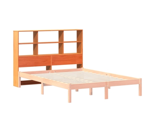 Cabecero de cama almacenaje madera maciza pino marrón 160 cm