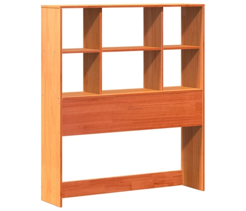 Cabecero de cama almacenaje madera maciza pino marrón 100 cm