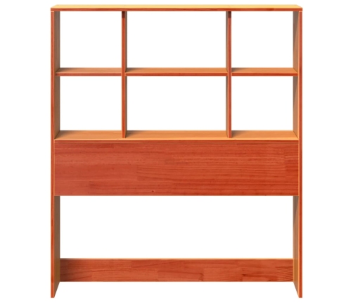 Cabecero de cama almacenaje madera maciza pino marrón 100 cm