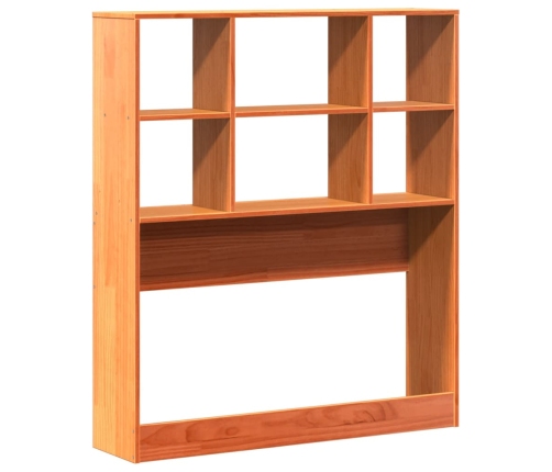 Cabecero de cama almacenaje madera maciza pino marrón 100 cm