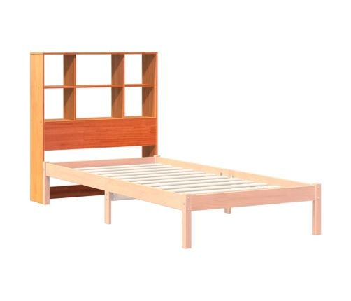 Cabecero de cama almacenaje madera maciza pino marrón 100 cm