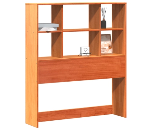 Cabecero de cama almacenaje madera maciza pino marrón 90 cm