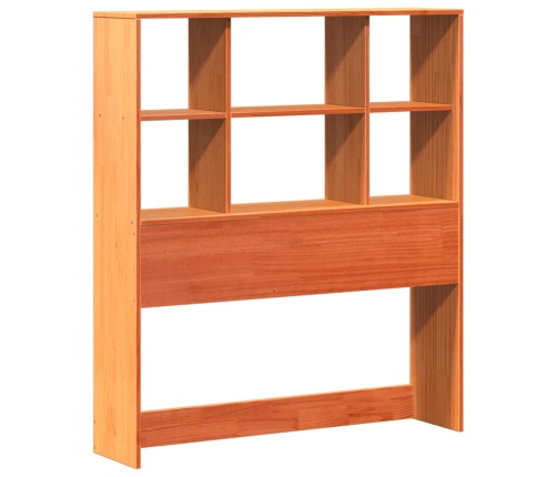 Cabecero de cama almacenaje madera maciza pino marrón 90 cm