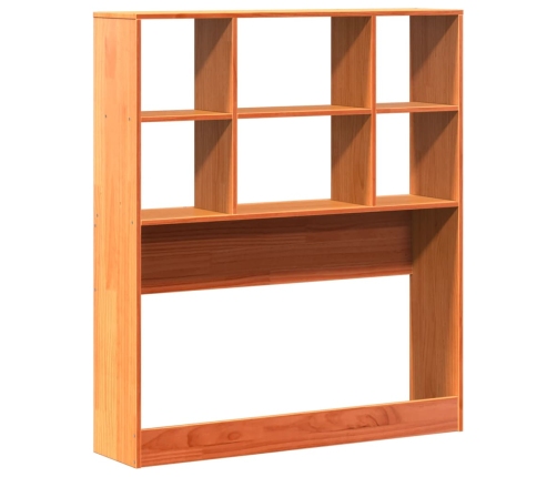 Cabecero de cama almacenaje madera maciza pino marrón 90 cm