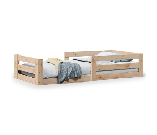 Estructura de cama sin colchón madera maciza de pino 70x140 cm