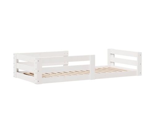 Estructura cama sin colchón blanco 80x160 cm madera maciza pino