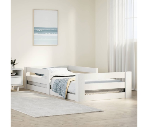 Estructura cama sin colchón blanco 80x160 cm madera maciza pino