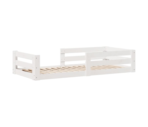 Estructura de cama sin colchón madera maciza blanca 75x190 cm