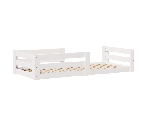 Estructura de cama sin colchón madera maciza blanca 75x190 cm