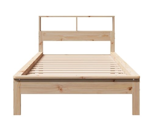 Cama con estantería sin colchón madera maciza de pino 100x200cm