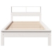 Cama con estantería sin colchón madera maciza blanco 90x200 cm