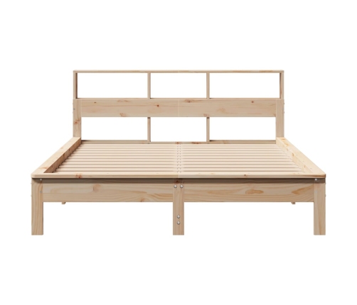 Cama con estantería sin colchón madera maciza de pino 120x190cm