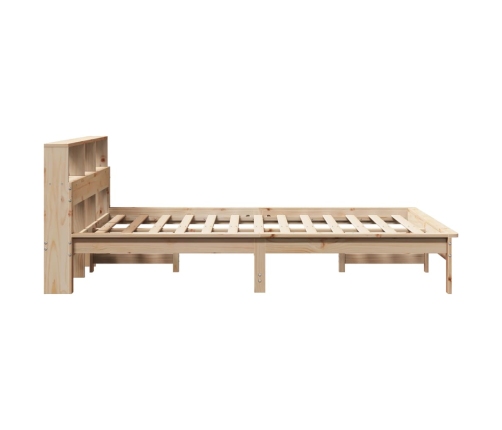 Cama con estantería sin colchón madera maciza de pino 120x190cm