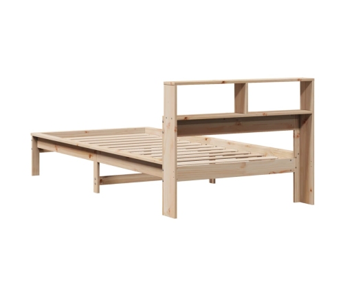 Cama con estantería sin colchón madera maciza de pino 90x190 cm