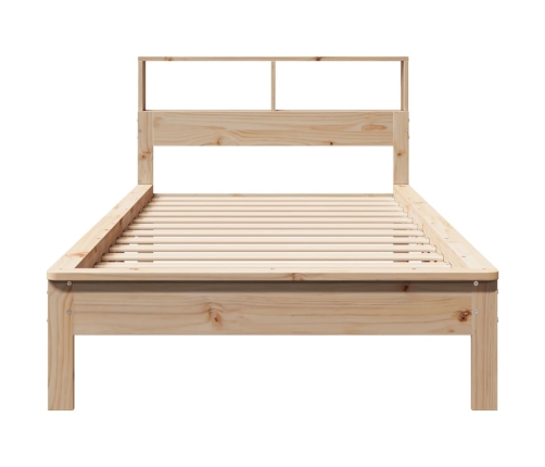 Cama con estantería sin colchón madera maciza de pino 75x190 cm