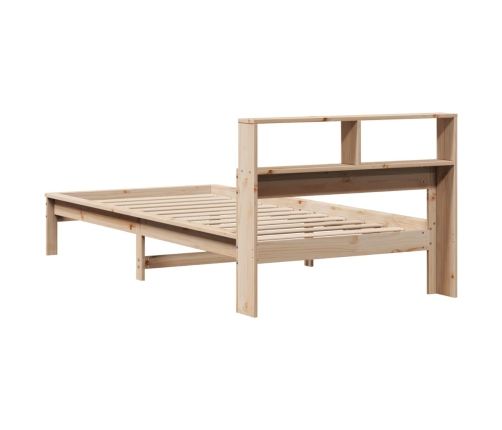 Cama con estantería sin colchón madera maciza de pino 75x190 cm