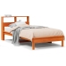 Cama con estantería sin colchón madera maciza marrón 75x190 cm
