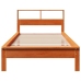 Cama con estantería sin colchón madera maciza marrón 75x190 cm