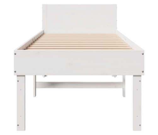 Estructura de cama sin colchón madera de pino blanca 90x200 cm