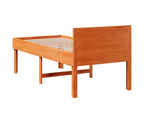 Estructura de cama sin colchón madera de pino marrón 90x200 cm