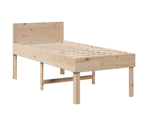 Estructura de cama sin colchón madera maciza de pino 90x190 cm