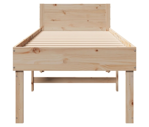 Estructura de cama sin colchón madera maciza de pino 90x190 cm