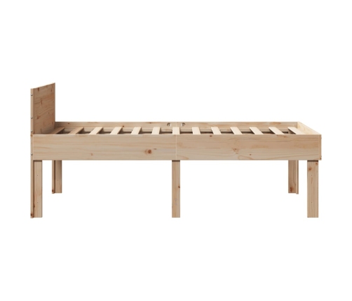 Estructura de cama sin colchón madera maciza de pino 90x190 cm